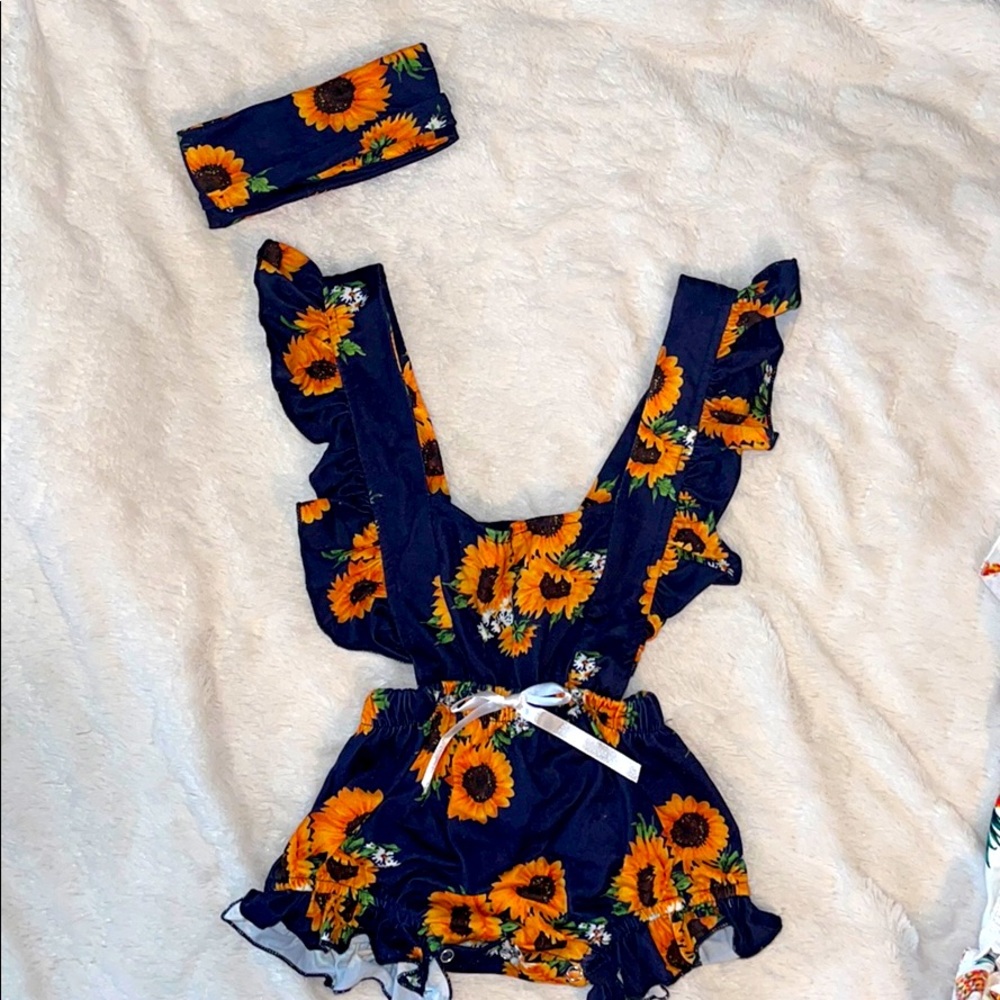 Sunflower and Pineapple rompers